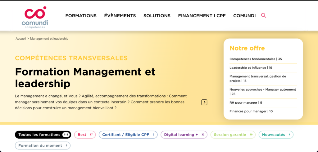 formation management comundi